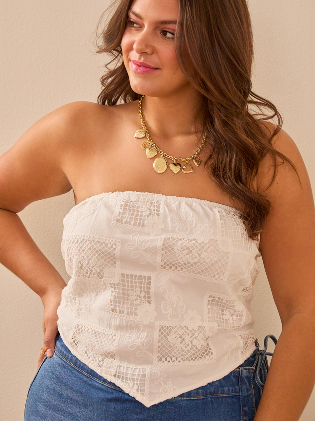 Astrid Embroidered Tube Top Detail 3 - ARULA