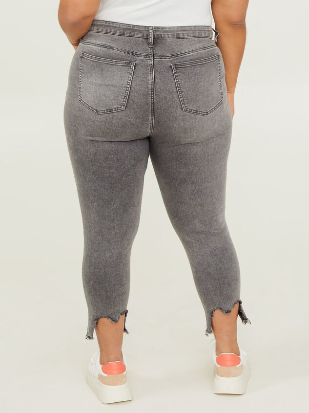 Incrediflex 26" Raw Hem Skinny Jeans Detail 4 - ARULA