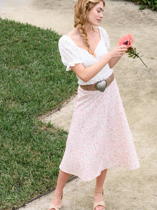 Adelyn Floral Midi Skirt - ARULA