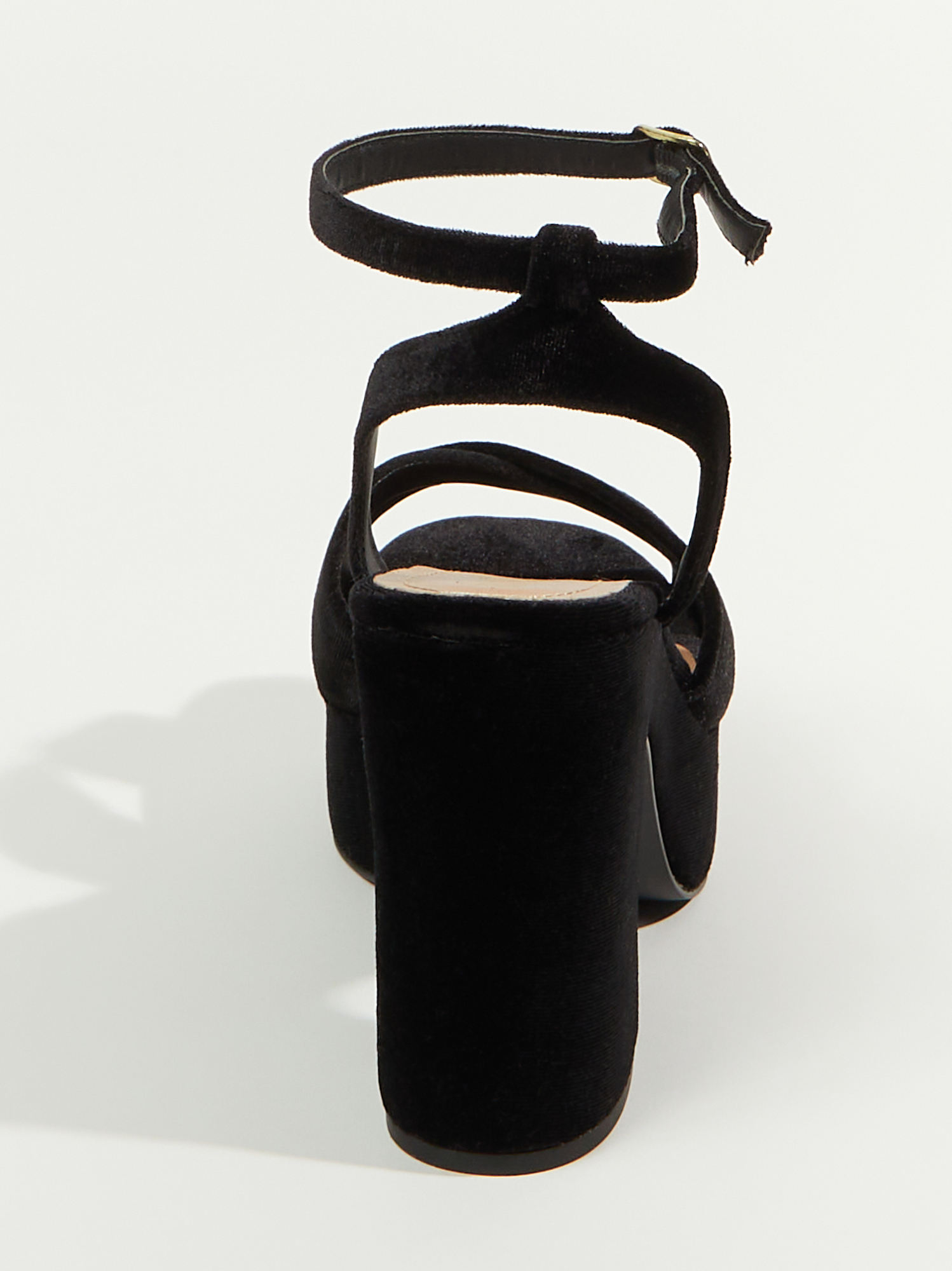 Wide width clearance black platform heels