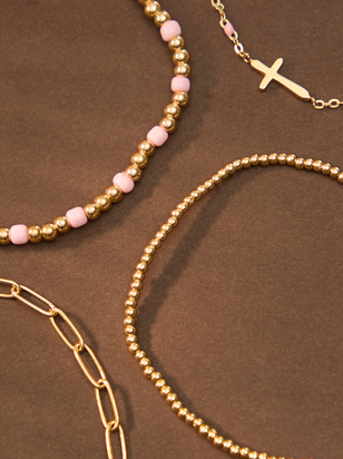 Gold Cross Bracelet Set - ARULA - 