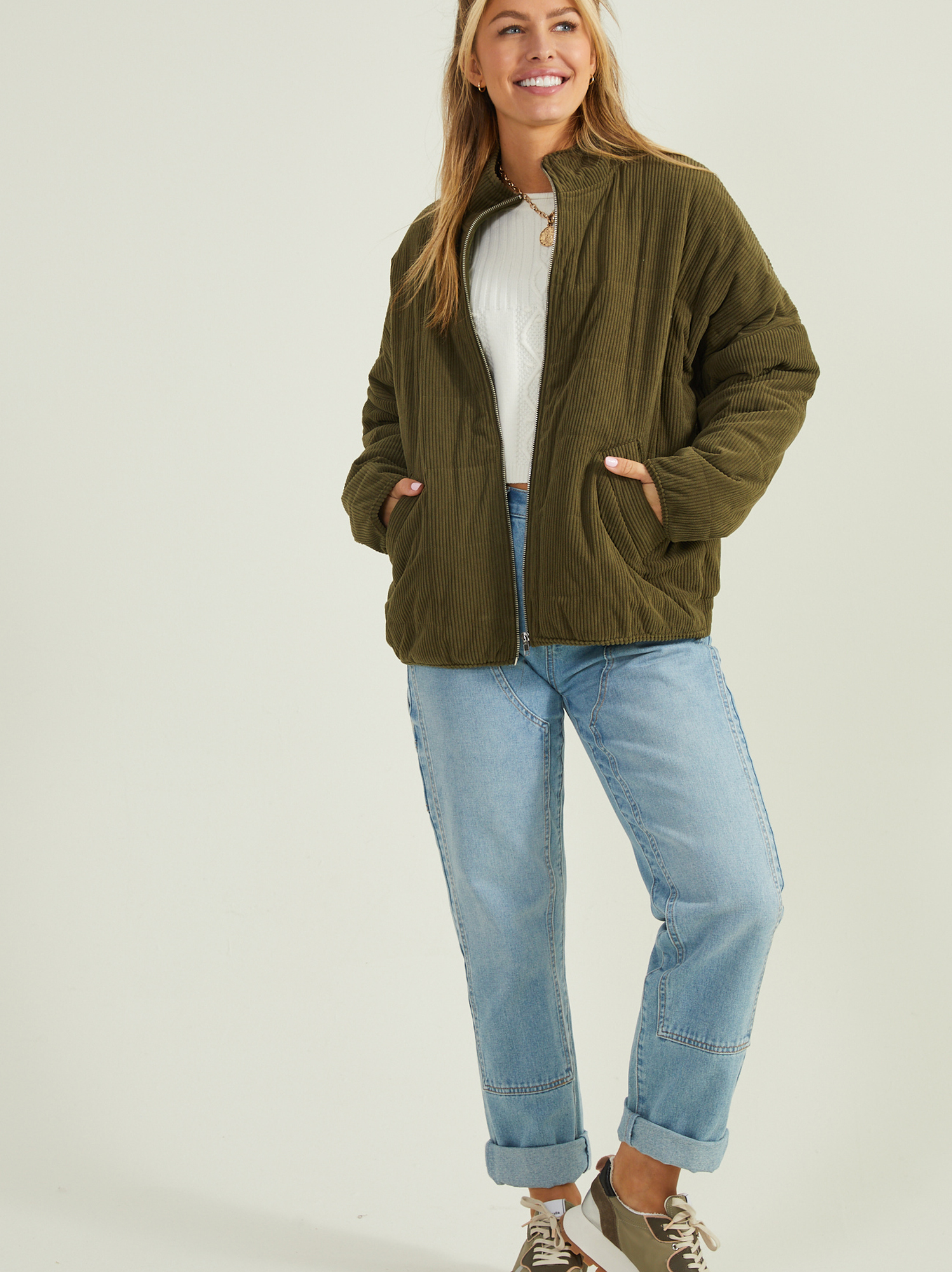 Corduroy quilted clearance jacket