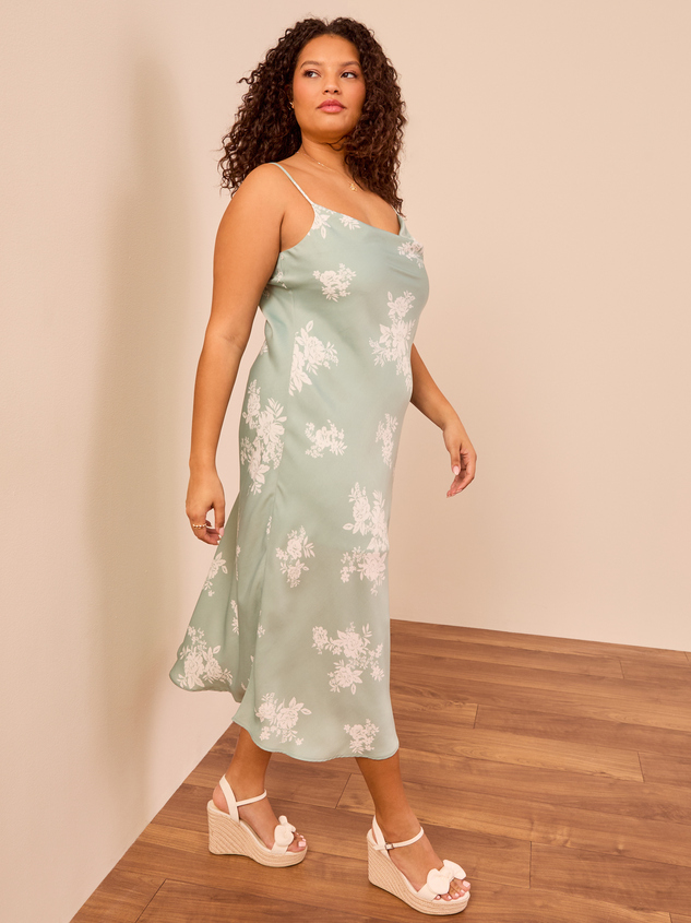 Amara Satin Cowl Neck Dress Detail 4 - ARULA