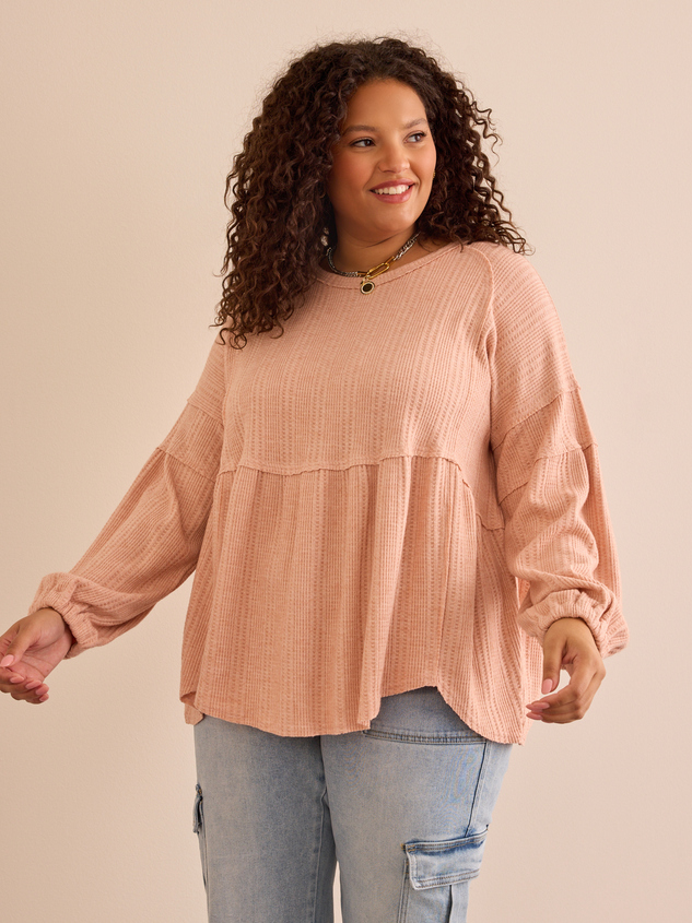 Soft blush ribbed hem drape cardigan sale