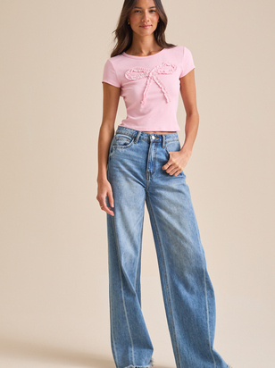 Lace Bow Baby Tee - ARULA