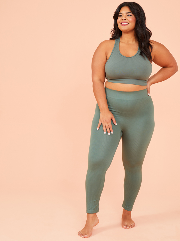 Seamless Ribbed Longline Sports Bra Detail 5 - ARULA