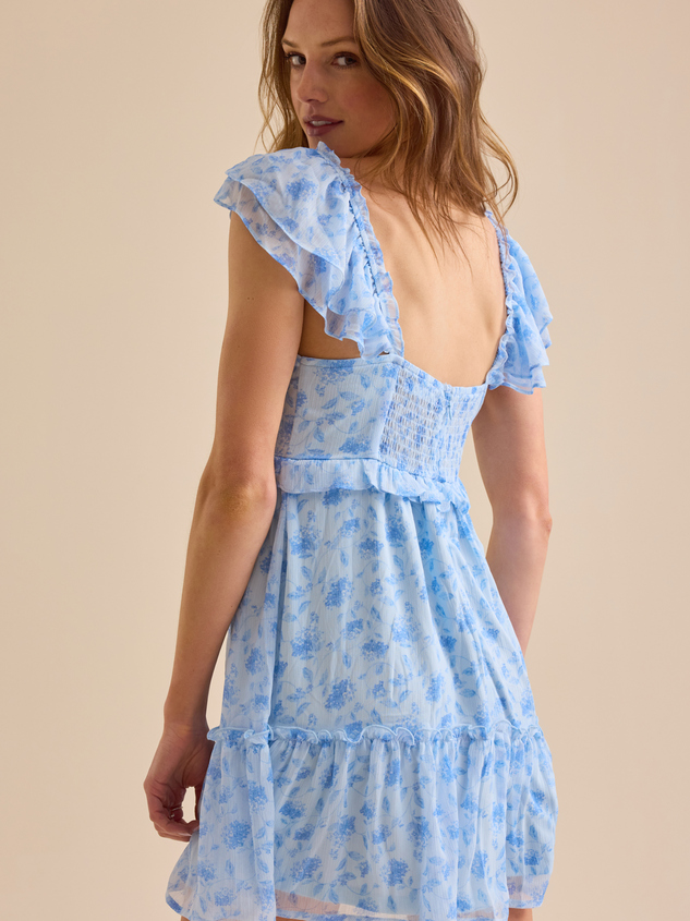 Bonny Floral Mini Dress Detail 4 - ARULA