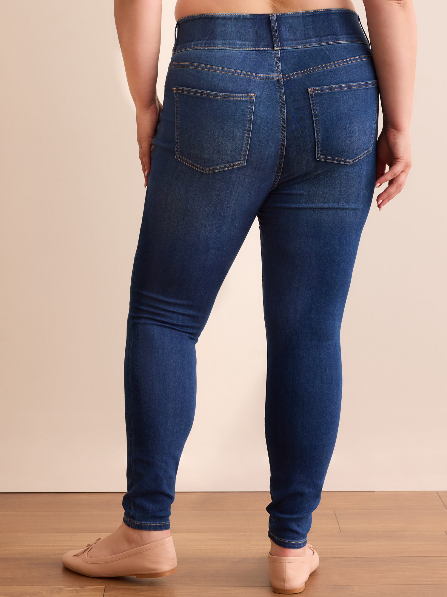 Three store button jeans