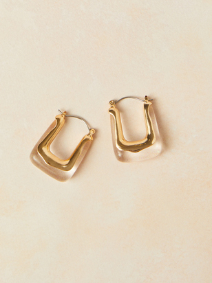 Resin & Gold Hoop Earrings - ARULA