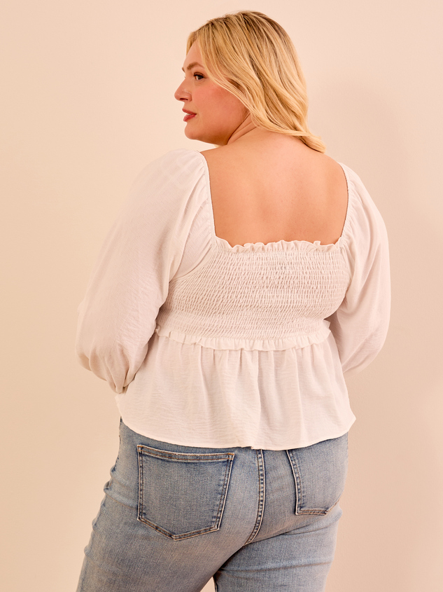 Gabriella Textured Babydoll Top Detail 4 - ARULA