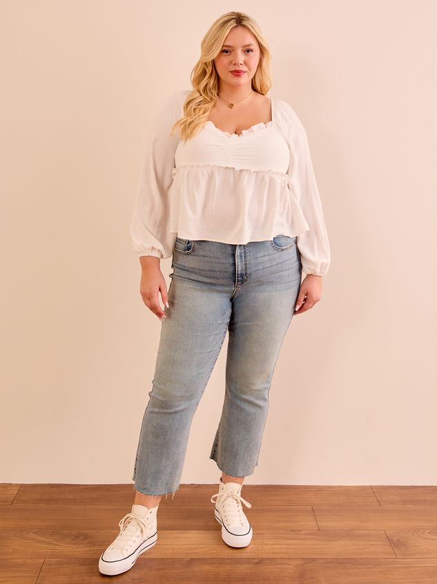 Gabriella Textured Babydoll Top Detail 2 - ARULA