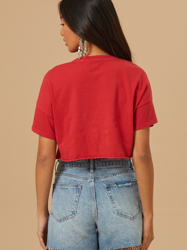 USA Cropped Graphic Tee Detail 4 - ARULA