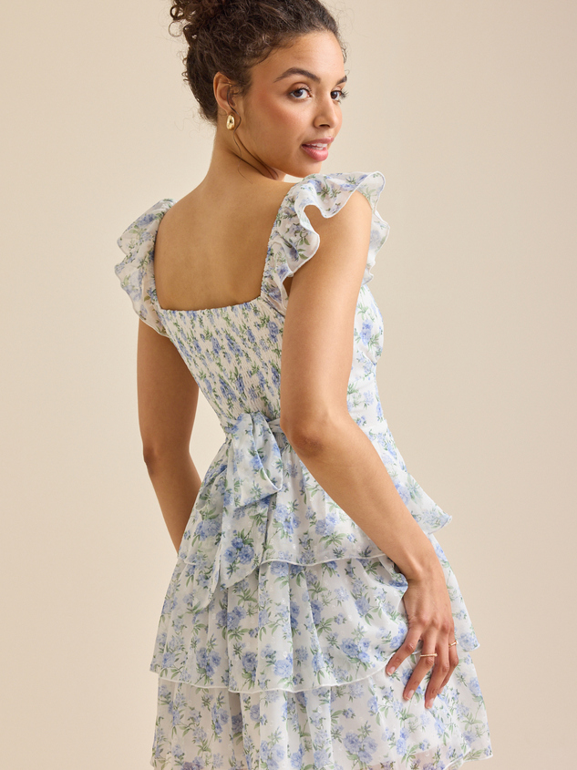 Fran Floral Mini Dress Detail 4 - ARULA