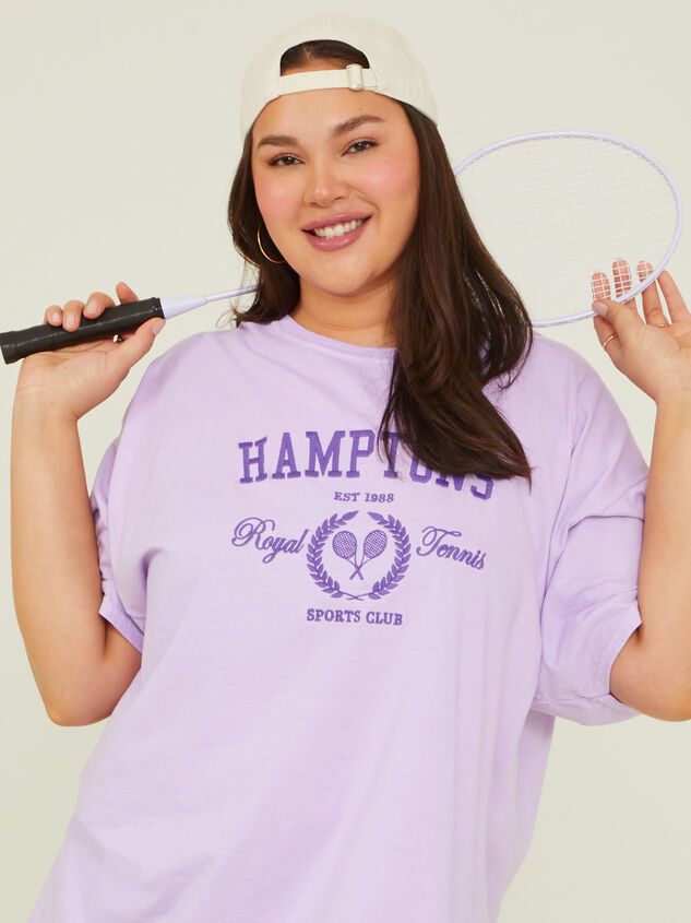 Hamptons Sports Club Oversized Tee Detail 1 - ARULA