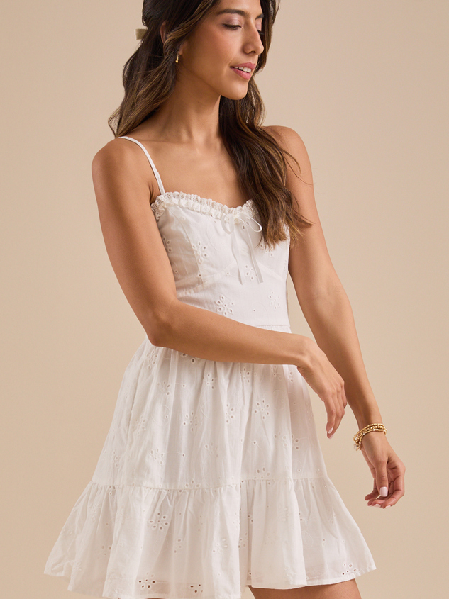 Emberlynn Eyelet Mini Dress Detail 3 - ARULA