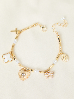Gold Charm Adjustable Bracelet - ARULA - 