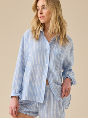 Hunter Striped Linen Shorts - ARULA - 
