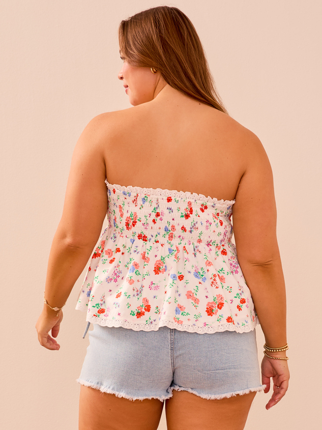 Carly Floral Smocked Tube Top Detail 5 - ARULA