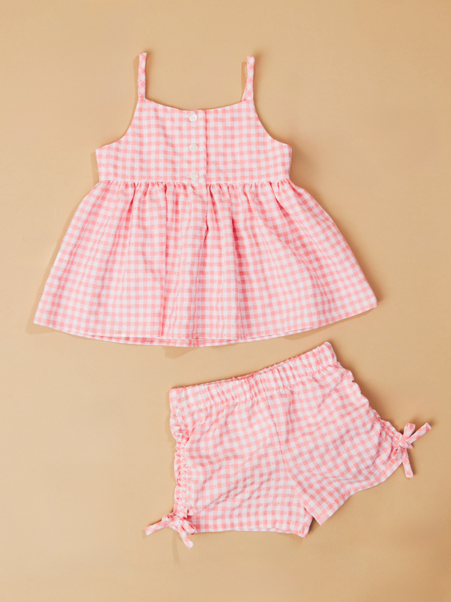 Gracie Gingham Shirt Set Detail 3 - ARULA