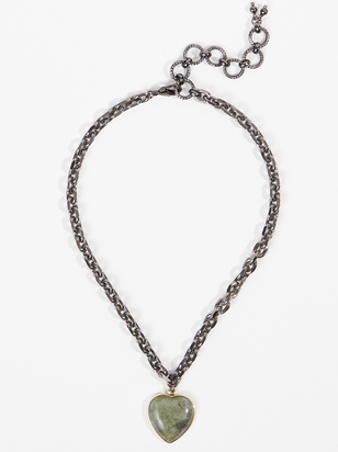 Stone Heart Chain Necklace - ARULA