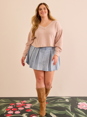 Mae Denim Pleated Skort - ARULA