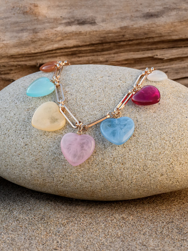 Stone Heart Necklace Detail 4 - ARULA