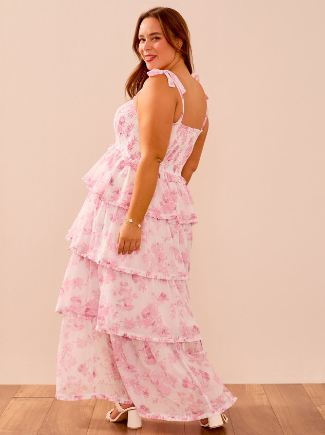 Lola Floral Tiered Dress Detail 5 - ARULA