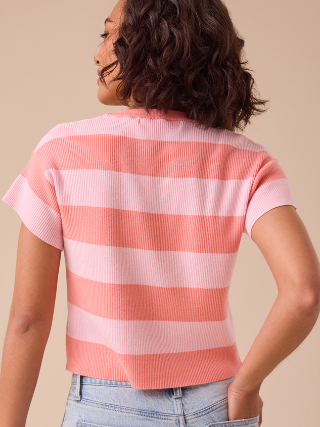 Sophie Striped Ribbed Top Detail 5 - ARULA