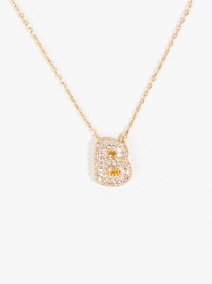 Crystal Bubble Monogram Necklace - B - ARULA