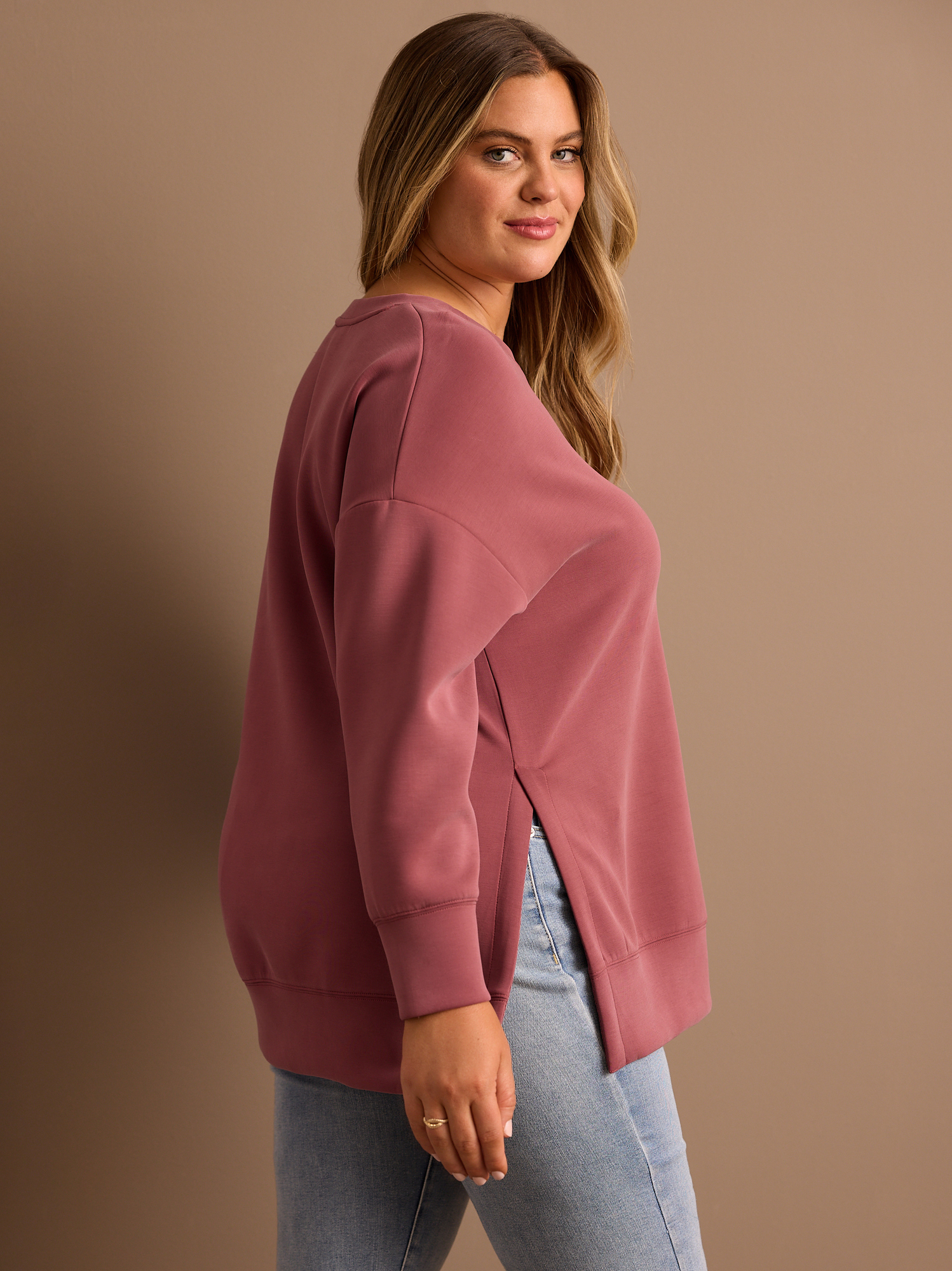 Super Soft Sweatshirt in Dark Mauve Arula