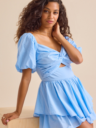 Melanie Puff Sleeve Romper - ARULA