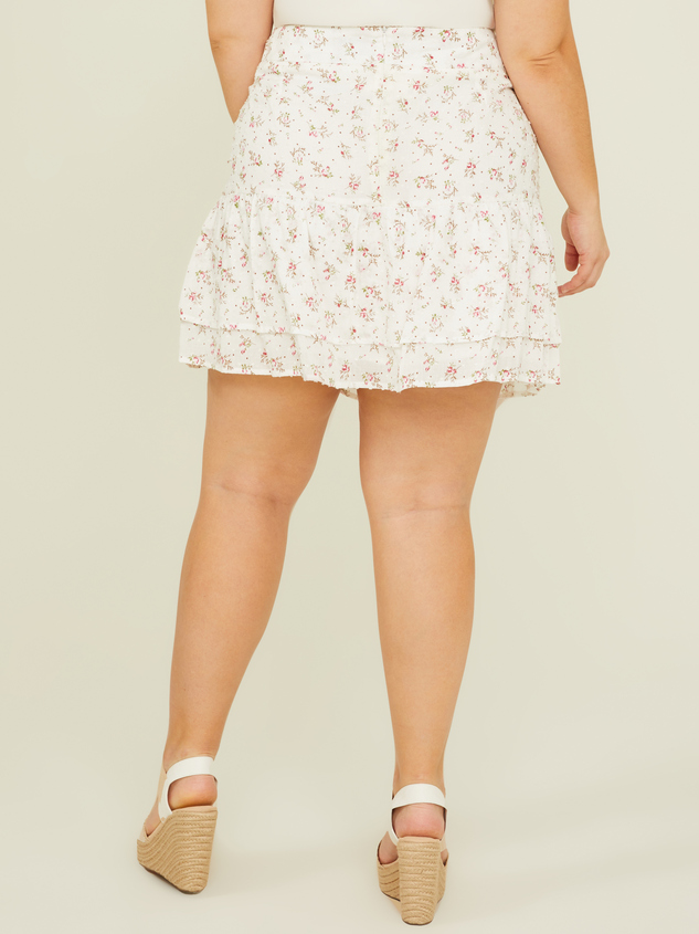 Kelsey Floral Clip Dot Skirt Detail 4 - ARULA