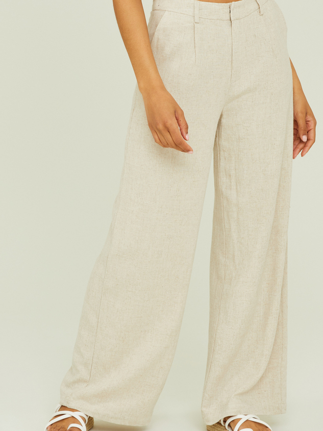 Tessa Linen Trouser Pants Detail 2 - ARULA