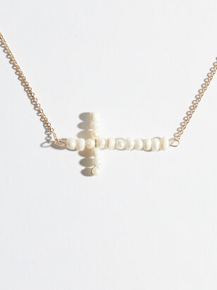 Pearl Cross Necklace - ARULA