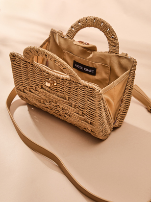 Raffia Retreat Crossbody Bag - ARULA