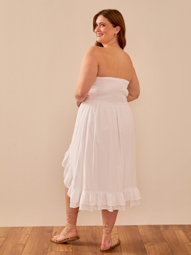 Sierra Strapless Midi Dress Detail 4 - ARULA