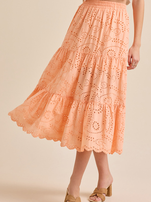 Sailor Eyelet Midi Skirt - ARULA