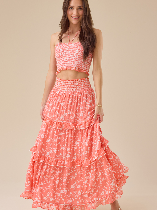 Roan Floral Halter Top Detail 2 - ARULA