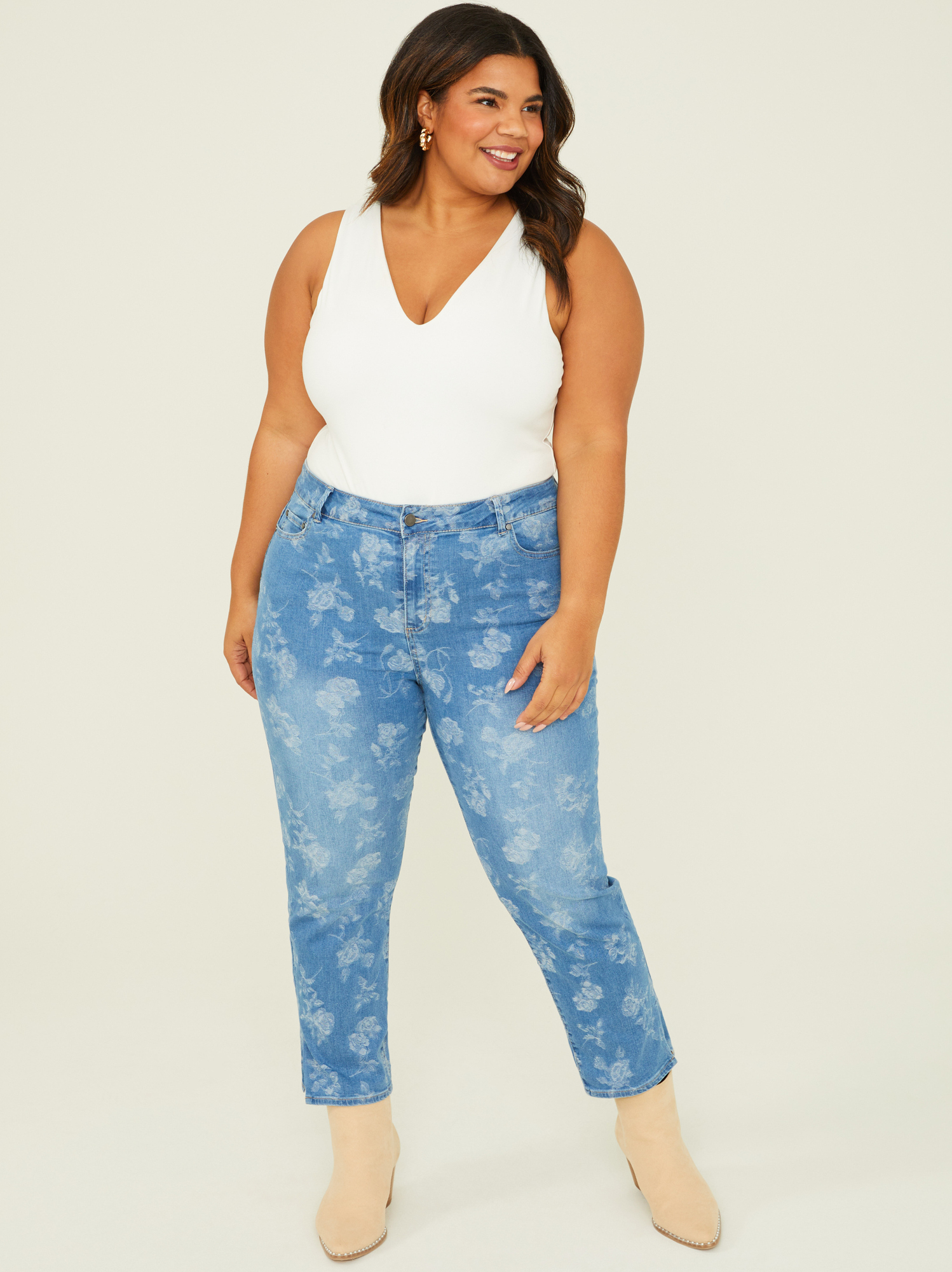 Nova Rose Print Jeans