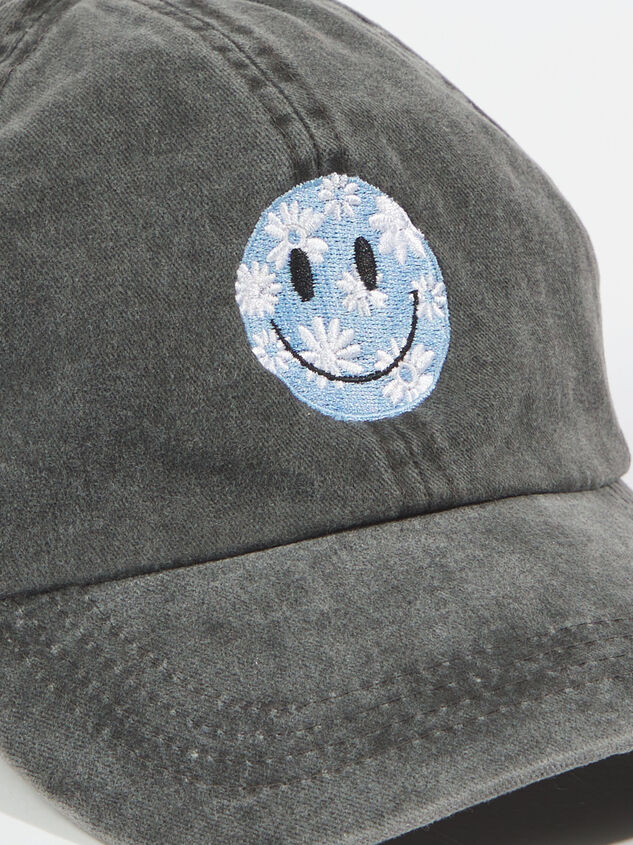 Smiley Daisy Baseball Hat Detail 2 - ARULA