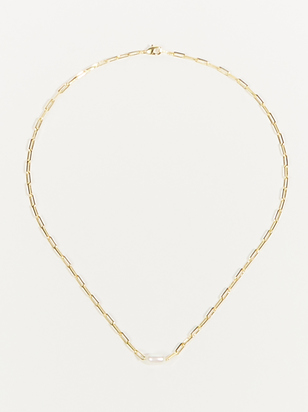 Dainty Pearl Chain Necklace - ARULA