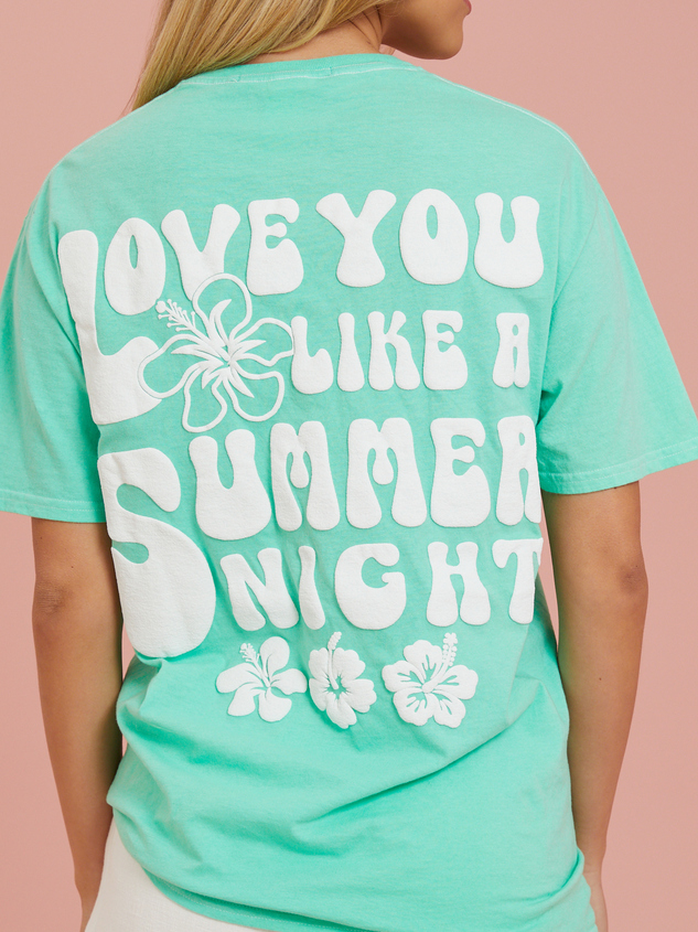 Love You Like A Summer Night Graphic Tee Detail 4 - ARULA