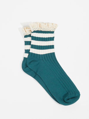 Varsity Lace Ankle Socks - ARULA