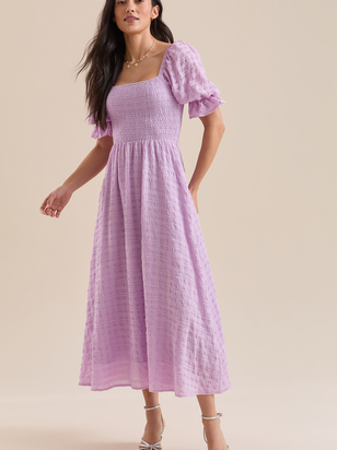 Mylee Textured Midi Dress - ARULA - 