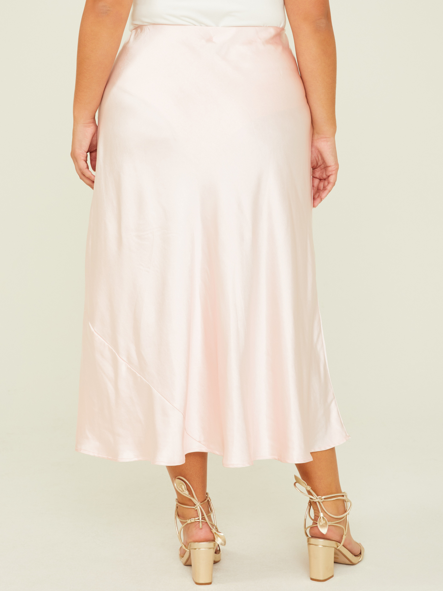 Satin midi skirt pink clearance