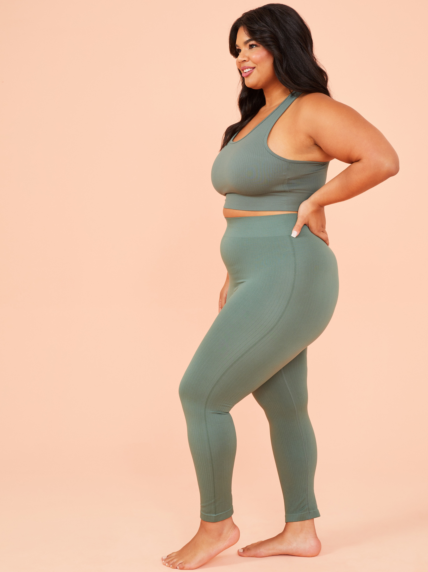 Seamless Ribbed Hight Waisted Leggings Arula