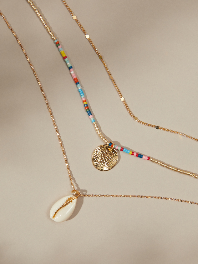 Layered Shell & Beaded Necklace - ARULA