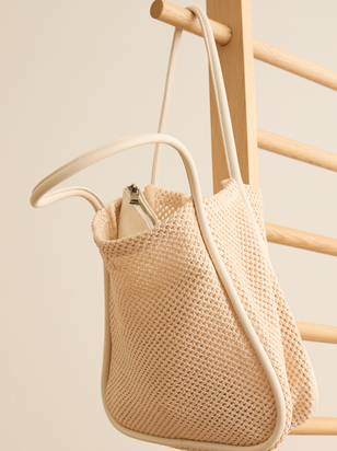 Woven Straw Tote Bag and Pouch Set - ARULA - 