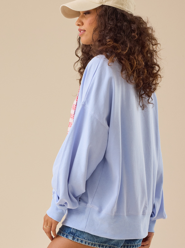 Embroidered Flag Sweatshirt Detail 4 - ARULA