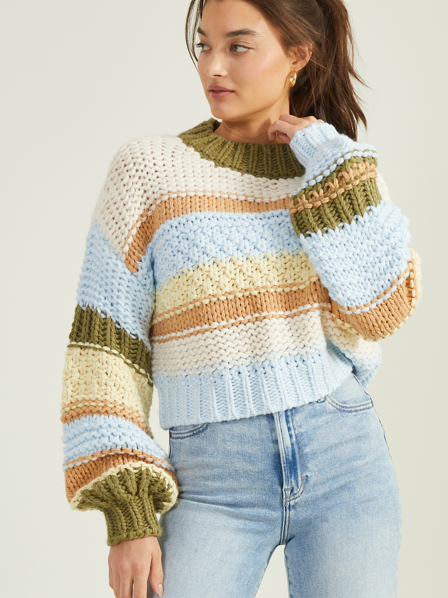 Chunky sale striped sweater